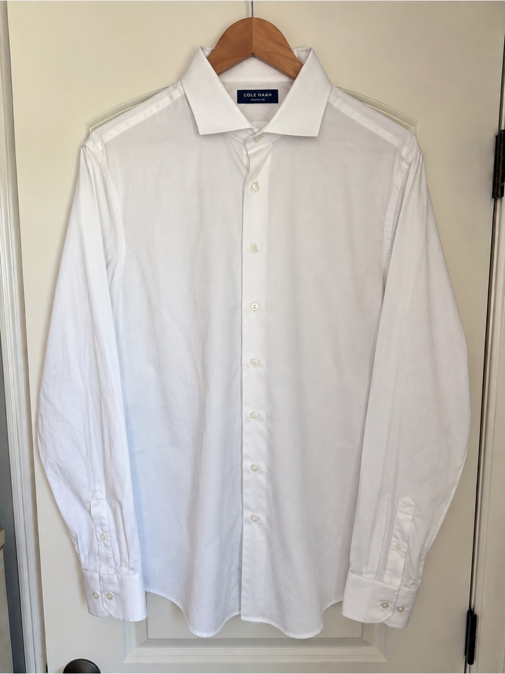 Cole Haan Men’s White Long-Sleeve Dress Shirt